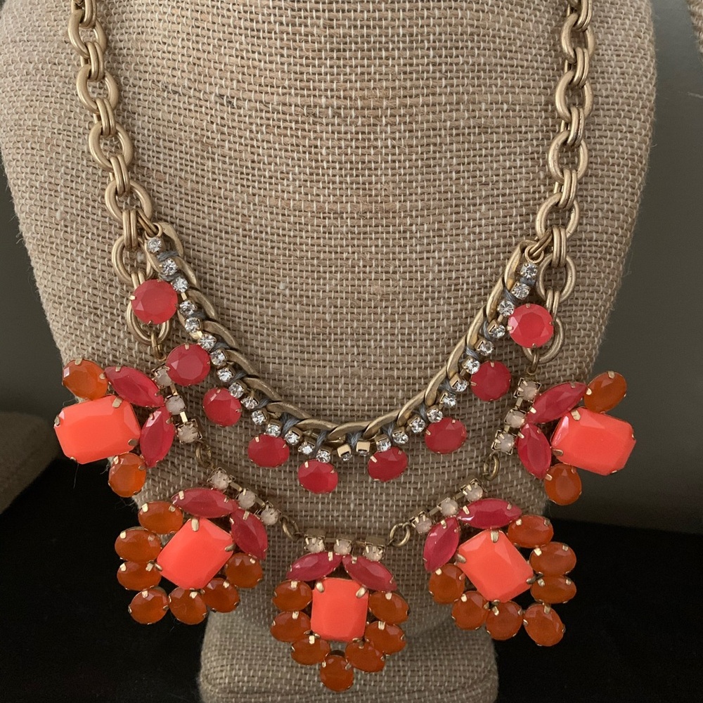 Stella & Dot Spring Awakening Pink Coral Necklace
